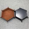 LILIYUAN Dice Tray Pu Leather Dice Trays, Folding Hexagon Dice Holder Tray for Dice Games view 2
