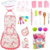 KAEGREEL Kids Baking Chef Set with Unicorn Apron and Mitt, 26pcs Kid Cooking Set with Chef Hat Spoons Whisk, Chef Dress Up Role Play Gifts for Girls Boys Aged 3 4 5 6 7 8 view 1