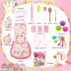 KAEGREEL Kids Baking Chef Set with Unicorn Apron and Mitt, 26pcs Kid Cooking Set with Chef Hat Spoons Whisk, Chef Dress Up Role Play Gifts for Girls Boys Aged 3 4 5 6 7 8 view 3