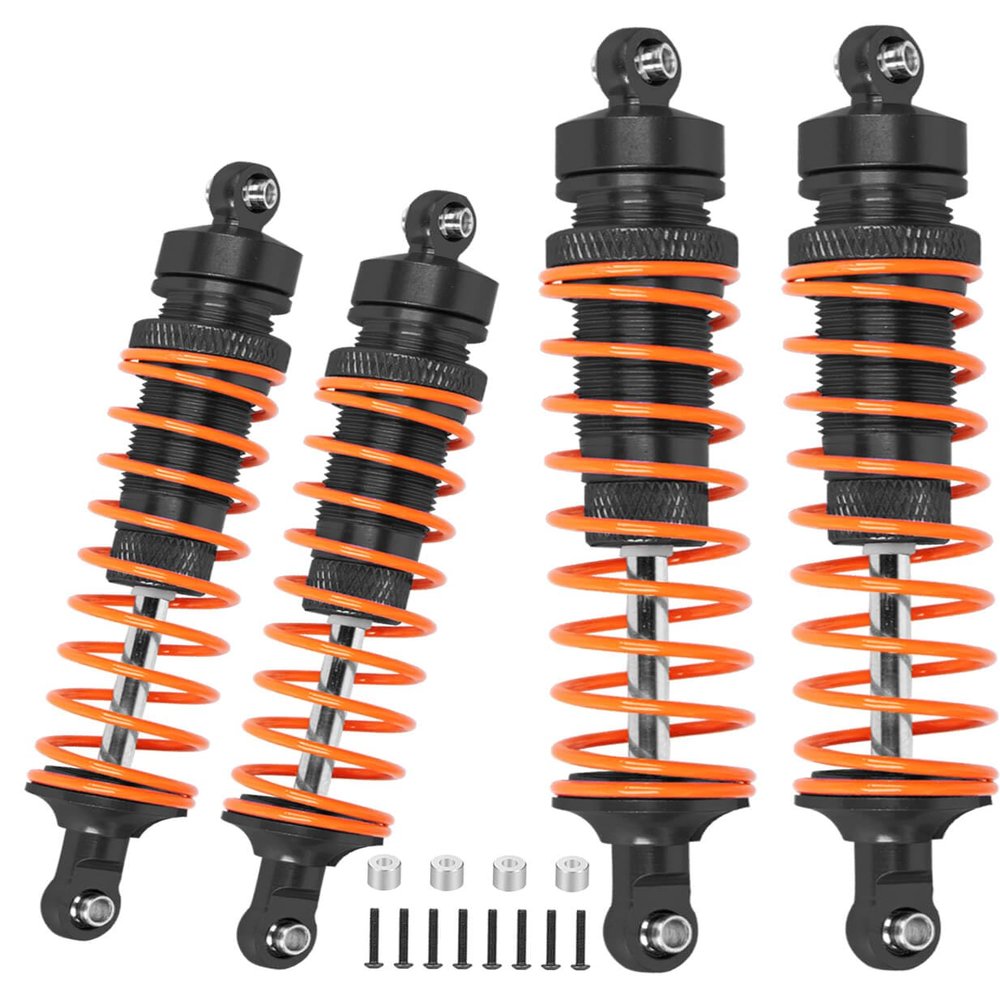 ARRCat Big Bore RC Shock for Slash 4WD, Stampede 4x4, Hoss 4WD, Rustler 4x4 - 4PCS Aluminum Full Metal Shocks, Replace 5862, Black