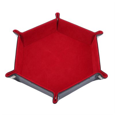 LILIYUAN Dice Tray Pu Leather Dice Trays, Folding Hexagon Dice Holder Tray for Dice Games