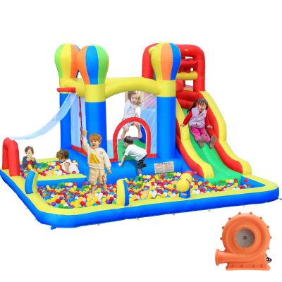 Baralir Inflatable Bounce House with Water Slide  Backyard Inflatable Water Park with 4 Sprinklers, 2 Splash Pools, Fits 5 Kids, Perfect for Summer Fun & Cooling Down