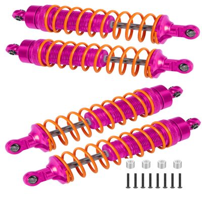 4PCS All Aluminum Front Rear RC Shocks Upgrade Parts for 1/10 Slash 4x4 Rustler 4X4 Stampede 4X4 Hoss 4X4, ARRCat Big Bore RC Shock Absorber Hops up,Replace 5862,Rose/Pink