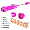 4PCS All Aluminum Front Rear RC Shocks Upgrade Parts for 1/10 Slash 4x4 Rustler 4X4 Stampede 4X4 Hoss 4X4, ARRCat Big Bore RC Shock Absorber Hops up,Replace 5862,Rose/Pink view 4