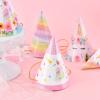 WERNNSAI Unicorn Party Supplies - 12 Pcs Colorful Cone Headbands, Art Craft Paper Hats for Girls Princess Dress-up Theme Decorations view 4