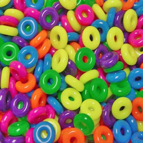 14mm Plastic Rings Multi Neon Color 100pc for Crafts Kids School Birds Toy | Art Craft Supply by Byndgreenstore