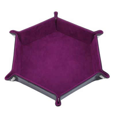 LILIYUAN Dice Tray Pu Leather Dice Trays, Folding Hexagon Dice Holder Tray for Dice Games