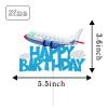 LECAKTO Airplane Birthday Cake Topper,Airplane Travel Themed Birthday Party Decorations for Kids Birthday Party,Kids Plane Theme Party Baby Shower view 2