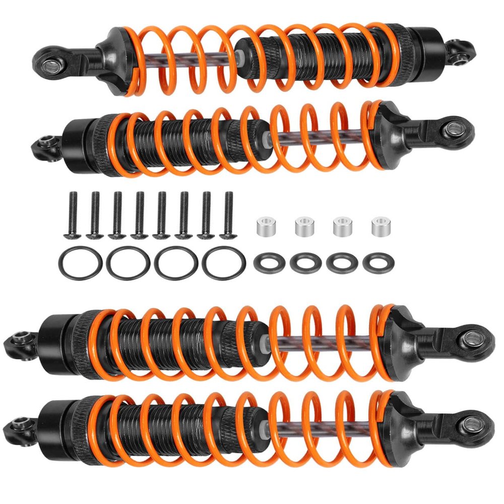 4PCS Full Aluminum Front Rear Shocks Upgrade Parts for 1/10 Big Rock/Senton 550/Granite 550/ Vorteks 550 4X4, 1/10 Typhon 4X4 RC Truck,Big Bore Hops Up RC Shocks(Black)
