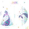 WERNNSAI Mermaid Party Hats (12 Pcs) - Colorful Coated Paper Headwear with Elastic Closure for Girls Kids Princess Dress up Theme Party Decorations, 4.7" x 6.7" view 2