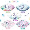 WERNNSAI Mermaid Party Hats (12 Pcs) - Colorful Coated Paper Headwear with Elastic Closure for Girls Kids Princess Dress up Theme Party Decorations, 4.7" x 6.7" view 3