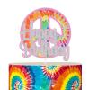 Tie Dye Happy Birthday Cake Topper,60's Hippie Theme Party Cake Decor, Peace and Love for Birthday Party Supplies view 1