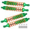 4-Pcs All Aluminum Front Rear RC Shocks Upgrade Kit for Slash Rustler Stampede Hoss. ARRCat Big Bore RC Shock Absorber Hops Up, Replace 5862, Green view 1