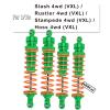 4-Pcs All Aluminum Front Rear RC Shocks Upgrade Kit for Slash Rustler Stampede Hoss. ARRCat Big Bore RC Shock Absorber Hops Up, Replace 5862, Green view 2