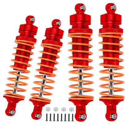 ARRCat Big Bore RC Shock for Slash 4WD 4x4 Upgrades Parts, 1/10 Stampede 4WD 4x4,Hoss 4WD 4x4Rustler 4WD 4x4,4PCS Aluminum Full Metal Front Rear Shocks Absorber,Replace 5862,Red