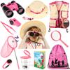 INNOCHEER Kids Explorer Kit & Bug Catcher Kit & Safari Costume Kit, Outdoor Exploration Set with Hat, Vest, Butterfly Net and Bugs Book for Boys Girls 3-12 Years Old (Camouflage Pink) view 1