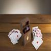 Birthday Gift Ideas Handcrafted Classic Wooden Playing Card Holder Deck Box Storage Case Organizer With Premium Quality 'Ace' Playing Cards Anniversary Housewarming Gift Ideas For Men & Women view 3
