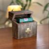 Birthday Gift Ideas Handcrafted Classic Wooden Playing Card Holder Deck Box Storage Case Organizer With Premium Quality 'Ace' Playing Cards Anniversary Housewarming Gift Ideas For Men & Women (Club) view 2