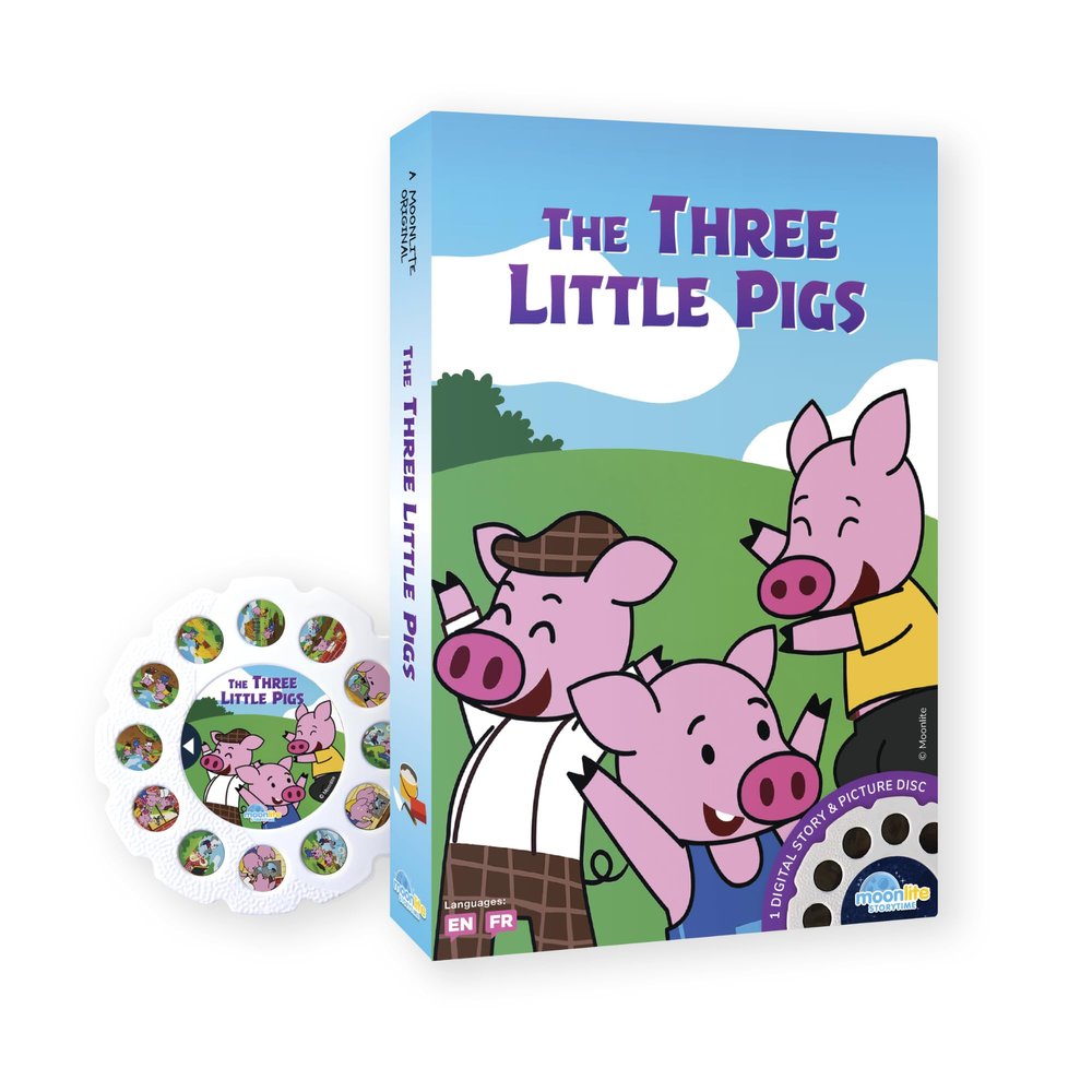 Moonlite Storybook Reels for Flashlight Projector, Kids Toddler | The 3 Little Pigs | Single Reel Pack Story for 12 Months and Up