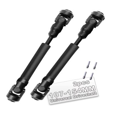 2PCS 107-154MM Universal Drive Shaft RC Upgrades for 1/10 SCX10 SCX10-II D90 Gen7 /Pro Rc 4WD GEN8 RC Crawler,RC Upgrade Parts Hop-Ups,Steel Full Metal Drive Shaft,Black (107-154 MM,2PCS)