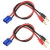 WOODGUILIN EC5 Connector Plug,EC5 Connector Male to 4mm Banana Plugs Battery Charge Lead Adapter with 12AWG 30CM Cable Wire for RC Helicopter Vehicle Toys,Quadcopter Car(2Pack EC5 Banana) view 1