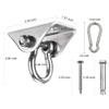 304 Stainless Steel Heavy Duty 180Swing Hangers,1000 lb Capacity Suspension Swing Hardware Hooks with 4 Screws for Playground Porch Yoga Hammock Chair Swing Set,2 Pack (Silver) view 2
