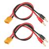 WOODGUILIN XT60 Charging Cable,Connector Plug to 4mm Banana Connector Adapter Charger with 12AWG 30CM Cable Connector,RC Battery Charge for Helicopter Quadcopter Lipo Battery(2 Pack XT60) view 1
