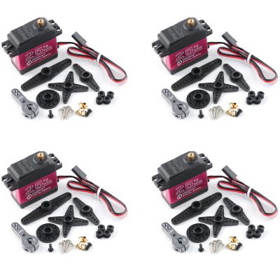 RCmall 4PCS DS3225 25KG Digital Rc Servo, High Torque Waterproof Full Metal Gear RC DS Servo Motor with 25T Servo Arm for Baja Car Robotic Arm 1/8 1/10 1/12 Crawler Truck Boat (Angle 270 Degree)