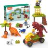 Anpcso Building Blocks for Toddlers 3-5, Dinosaur Toys- Dinosaurs, Car, Build, Learn and Play, Educational Interactive Creative DIY Toy Compatible with All Major Brands, Gift for Kids Boys Girls view 1
