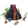Enjoyin Volcano Dinosaur Playset Including 4 Dinosaurs and 2 Trees Volcano Dinosaur Toys for Kids view 2