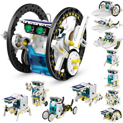 Dioju 13-in-1 Solar Robot Toys for Ages 8 9 10 11 12 Year Old Boys Girls, STEM Science Kits for Kids Age 8-12, Building Experiments Robotics Kit STEM Projects for Kid Christmas Birthday Gifts (White)