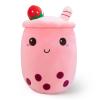 Ditucu Cute Boba Tea Plush Stuffed Bubble Tea Plushie Cartoon Soft Strawberry Pillow Home Hugging Gift for Kids Pink 13.7 inch view 1