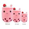 Ditucu Cute Boba Tea Plush Stuffed Bubble Tea Plushie Cartoon Soft Strawberry Pillow Home Hugging Gift for Kids Pink 13.7 inch view 2