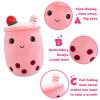 Ditucu Cute Boba Tea Plush Stuffed Bubble Tea Plushie Cartoon Soft Strawberry Pillow Home Hugging Gift for Kids Pink 13.7 inch view 4
