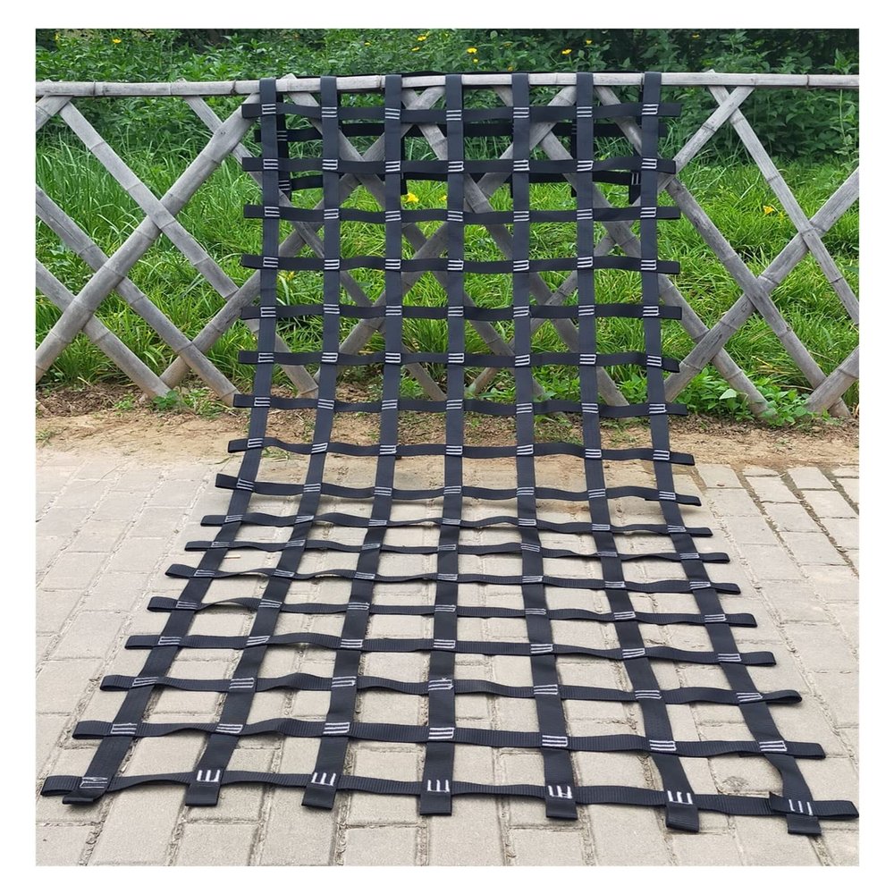 DREAMOSA Cargo Net Climbing,Swingset Polyester Rope Ladder for Jungle Gym Ninja Course Kids Climbing Wall Treehouse Accessories Webbing Netting,for Kids Indoor Playground&Outdoor Backyard,Black