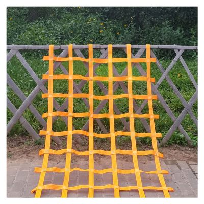 DREAMOSA Climbing Net Structure,Climbing Cargo Net,Polyester Rope Ladder for Swing Set Playground Outdoor Ninja Slackline Accessories Playset for Backyard Webbing Netting Tree Fort Nets,Orange