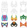 Sosation 36 Pcs Color Your Own Hero Masks DIY Blank Paper Masks with Ropes for Kids Birthday Party Graffiti Craft(Cool Style) view 1