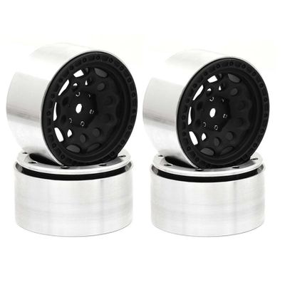LAFEINA Alloy 2.2 inch Beadlock Wheel Rim for 1:10 RC Crawler Car SCX10 RR10 Wraith TRX4 TRX6, 4Pcs/Set (B)