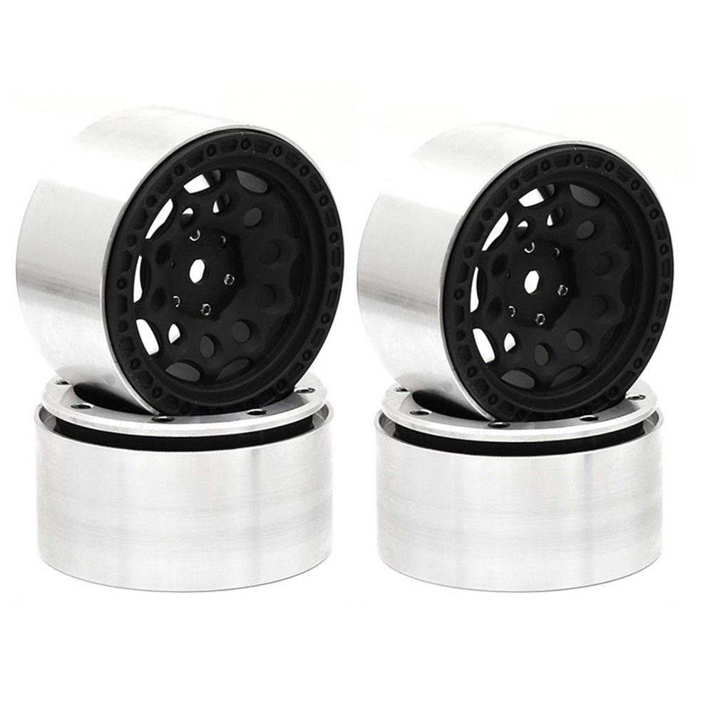 LAFEINA Alloy 2.2 inch Beadlock Wheel Rim for 1:10 RC Crawler Car SCX10 RR10 Wraith TRX4 TRX6, 4Pcs/Set (B)