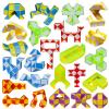 LENDOD 24 Pack 24 Blocks Mini Fidget Snake Cube Mini Twist Puzzle Cubes Magic Speed Cubes Toy for Kids Party Bag Fillers, Party Supplies view 1