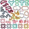 LENDOD 30 Pack Wacky Tracks Snap and Click Fidget Toys Finger Sensory Toys, 24 Links Snake Puzzles for Stress Relief, Party Bag Fillers, Party Supplies view 1
