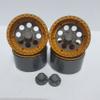 H-TECH RC Parts 1/10 Crawler Car 12mm hex 2.2inch Aluminum CNC Metal Beadlock Wheel 4PCS Custom Plating (HTW2.2-C001), Gold view 3