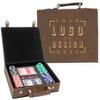 Sofia's Findings Personalized Leatherette 100 Poker Chip Set - Brown view 1