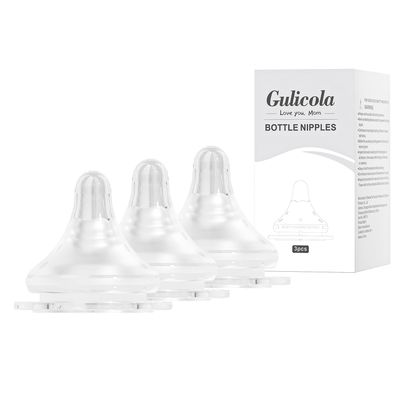 Gulicola Natural Flow Baby Bottle Silicone Nipple Level 4, Fast Flow (LL), 9+ Months, 3 Counts (Pack of 1)