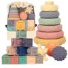 21PCS Montessori Toys for Babies,Teething Toys for Babies Months, 6 Months+, Early Educational Learning Stacking Tower, Sensory for Toddlers 1-3, Soft Rings Stacker & Teethers view 1
