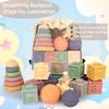21PCS Montessori Toys for Babies,Teething Toys for Babies Months, 6 Months+, Early Educational Learning Stacking Tower, Sensory for Toddlers 1-3, Soft Rings Stacker & Teethers view 2
