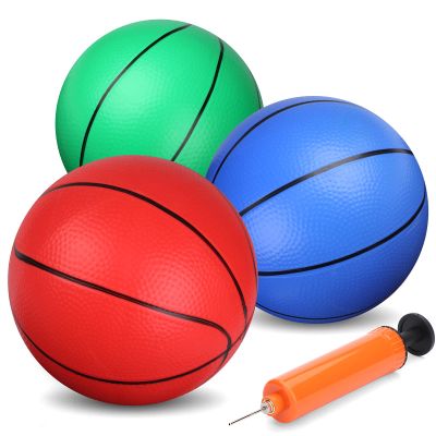 6" Mini Basketball for Mini Basketball Hoop, Small Replacement Ball for Over The Door Hoop, Little PVC Playground Pool Ball for Kids Toddler, Beach Indoor Outdoor Sport Game 3 PCS (Rainbow)