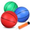 6" Mini Basketball for Mini Basketball Hoop, Small Replacement Ball for Over The Door Hoop, Little PVC Playground Pool Ball for Kids Toddler, Beach Indoor Outdoor Sport Game 3 PCS (Rainbow) view 1