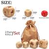 Hometu 2 Pairs Set Zodiac Constellation Dice Set - 2Pcs 20MM + 2Pcs 30MM Engraved Wooden Wood view 3