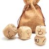 Hometu 2 Pairs/Set Zodiac Constellation Dice Set - 2Pcs 20MM + 2Pcs 30MM Engraved Wooden Astrological Dices for Divination Accessory (V1(20MM)+V2(30MM)) view 1